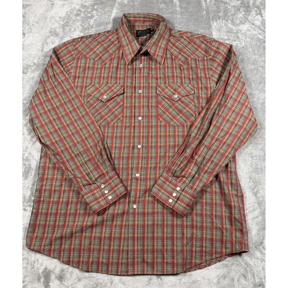 Pendleton Shirt Mens XL‎ Plaid Western Pearl Snap Cowboy Long Sleeve Vintage - Picture 1 of 12